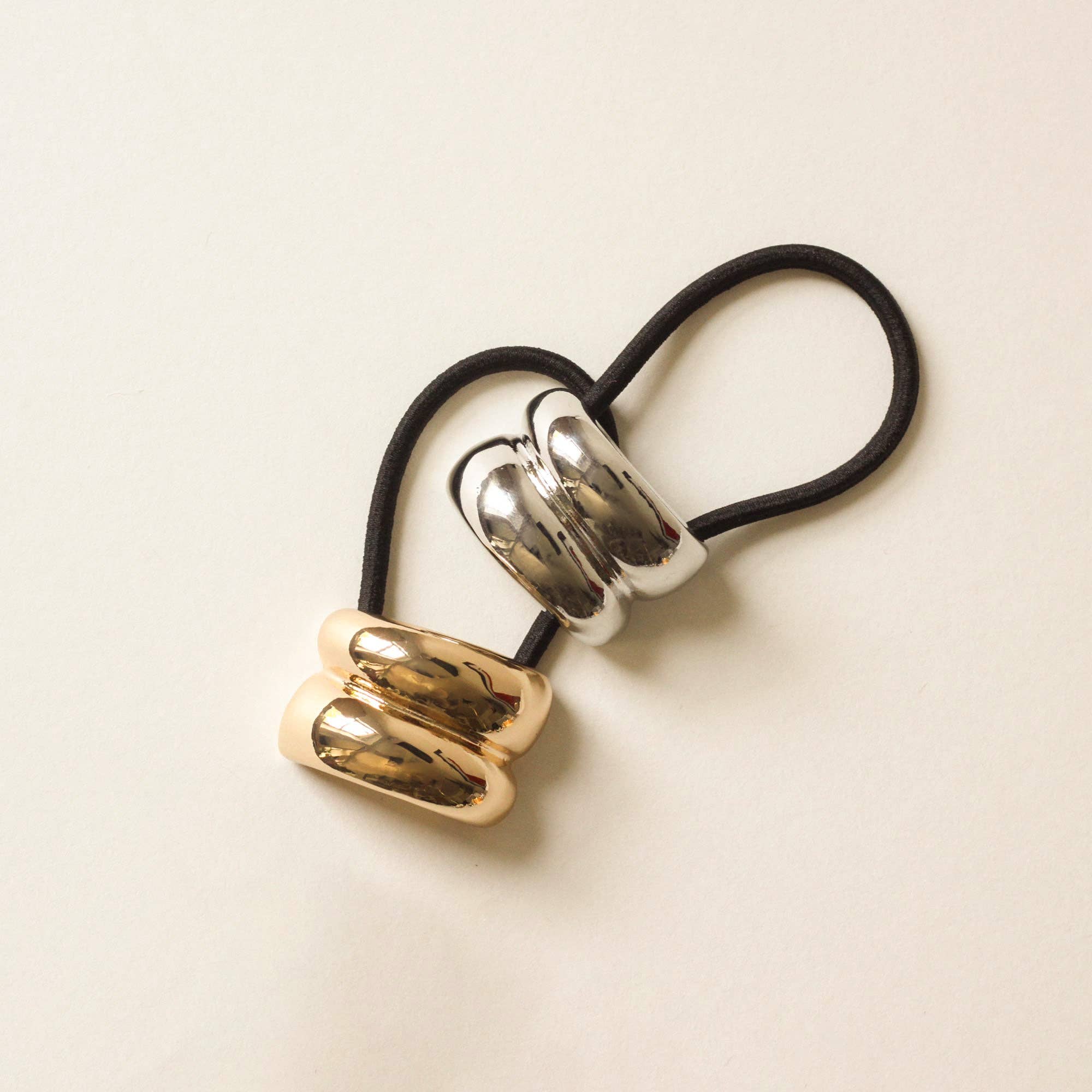 nar'sha - Mini Double Arch Metal Ponytail Hair Tie | Gold