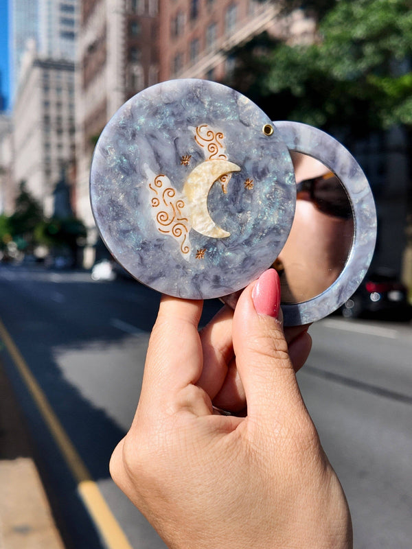 Solar Eclipse - Compact Mirror - Celestial Moon