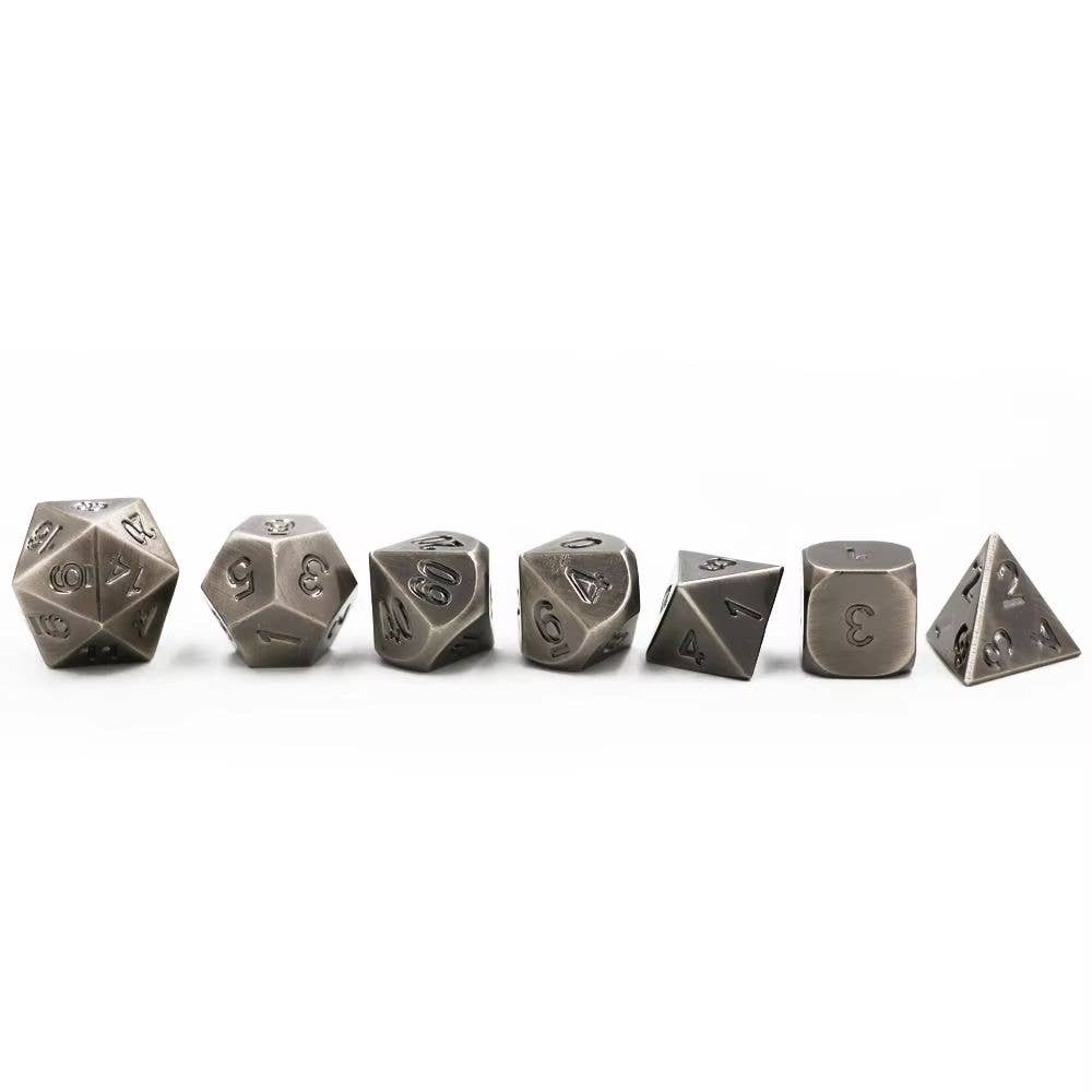 Brushed Steel Forged Metal Dice Set