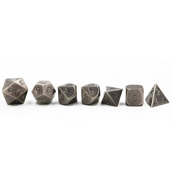 Brushed Steel Forged Metal Dice Set