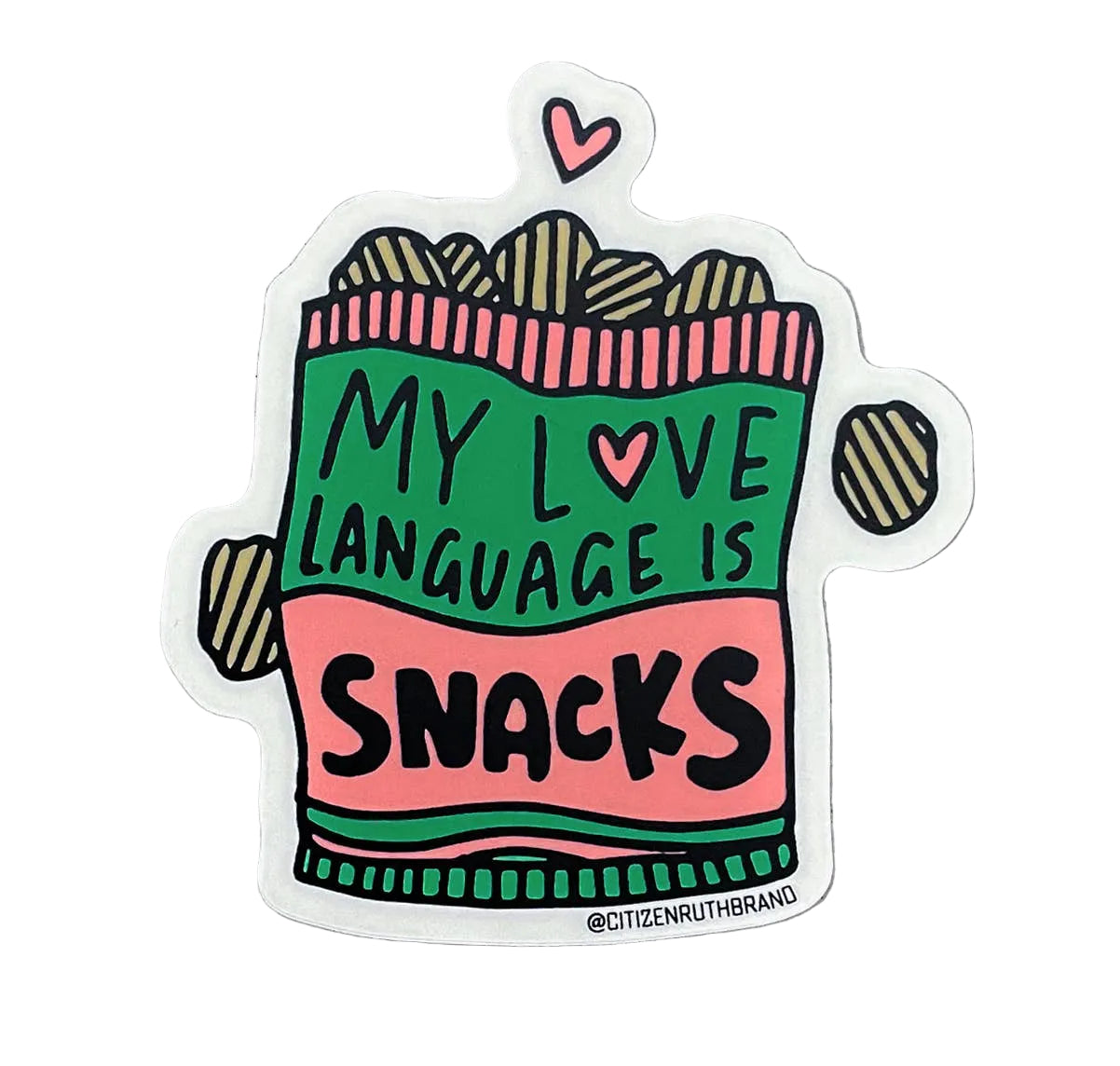 My love language is Snacks vinyl sticker