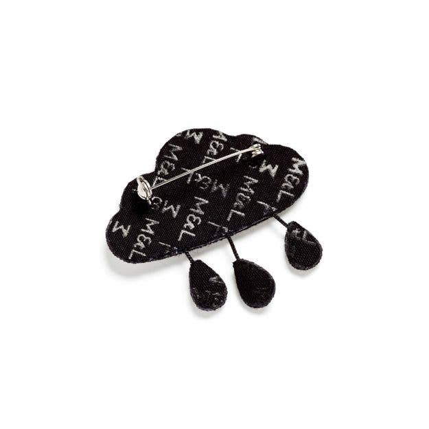 Macon & Lesquoy - Hand embroidered brooch - Cloud and Rain