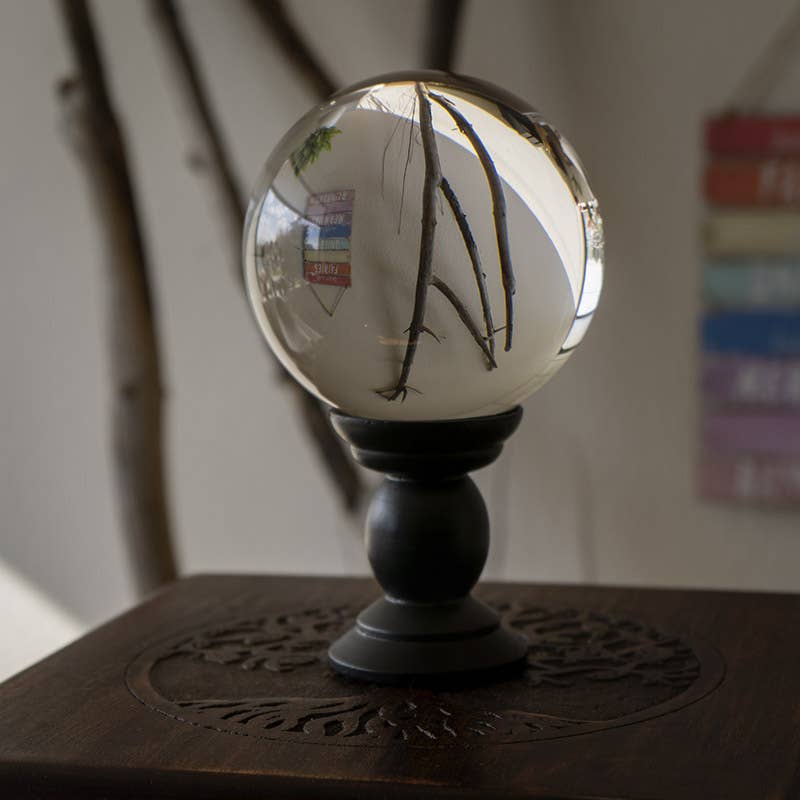 Crystal Ball on Stand - Clear