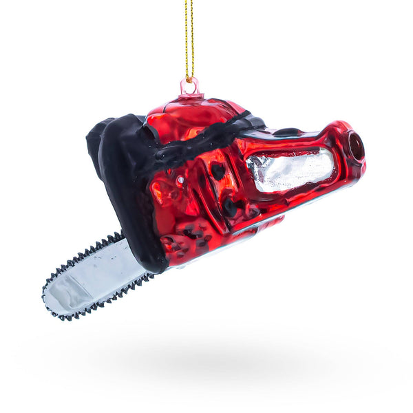Rustic Chainsaw - Glass Ornament