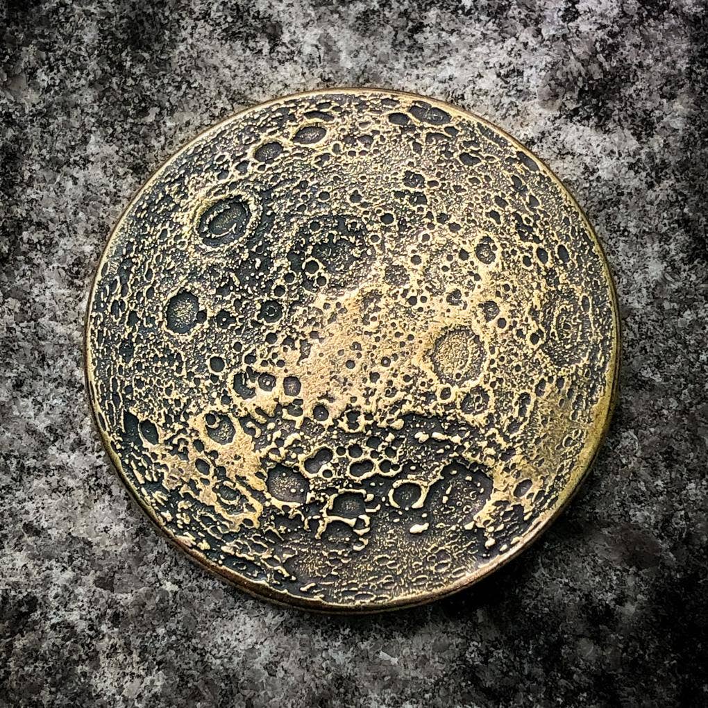 Large 1.5 " Harvest Moon Brass Coin