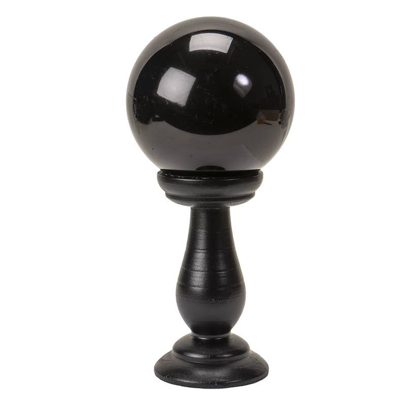 Crystal Ball on Stand - Black