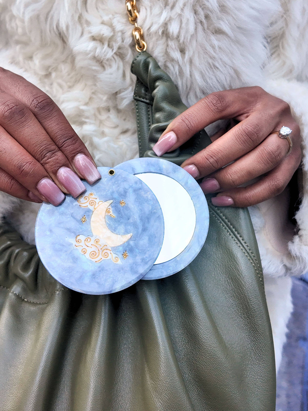 Solar Eclipse - Compact Mirror - Celestial Moon