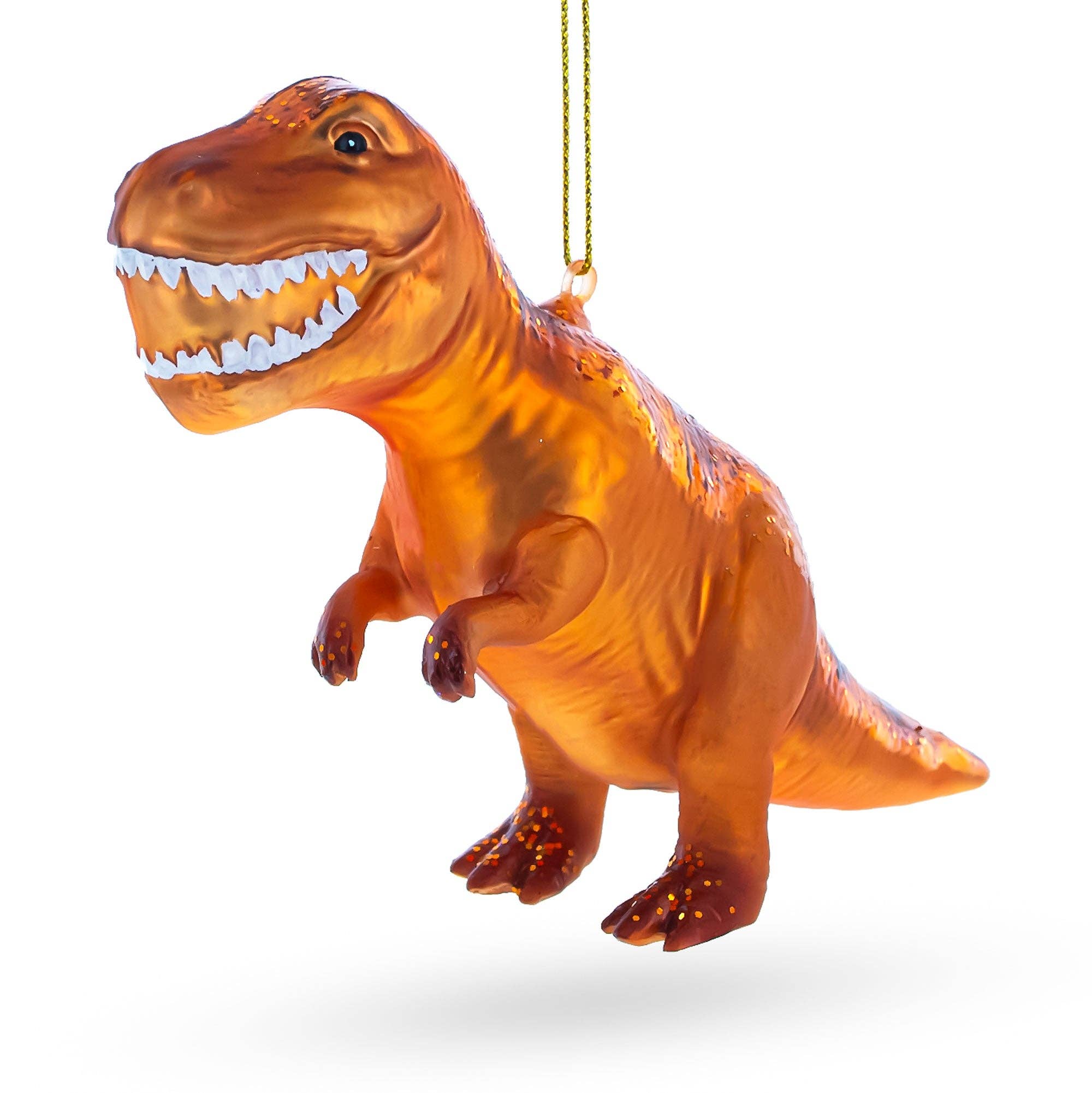 Ferocious T-Rex Dinosaur Glass Ornament