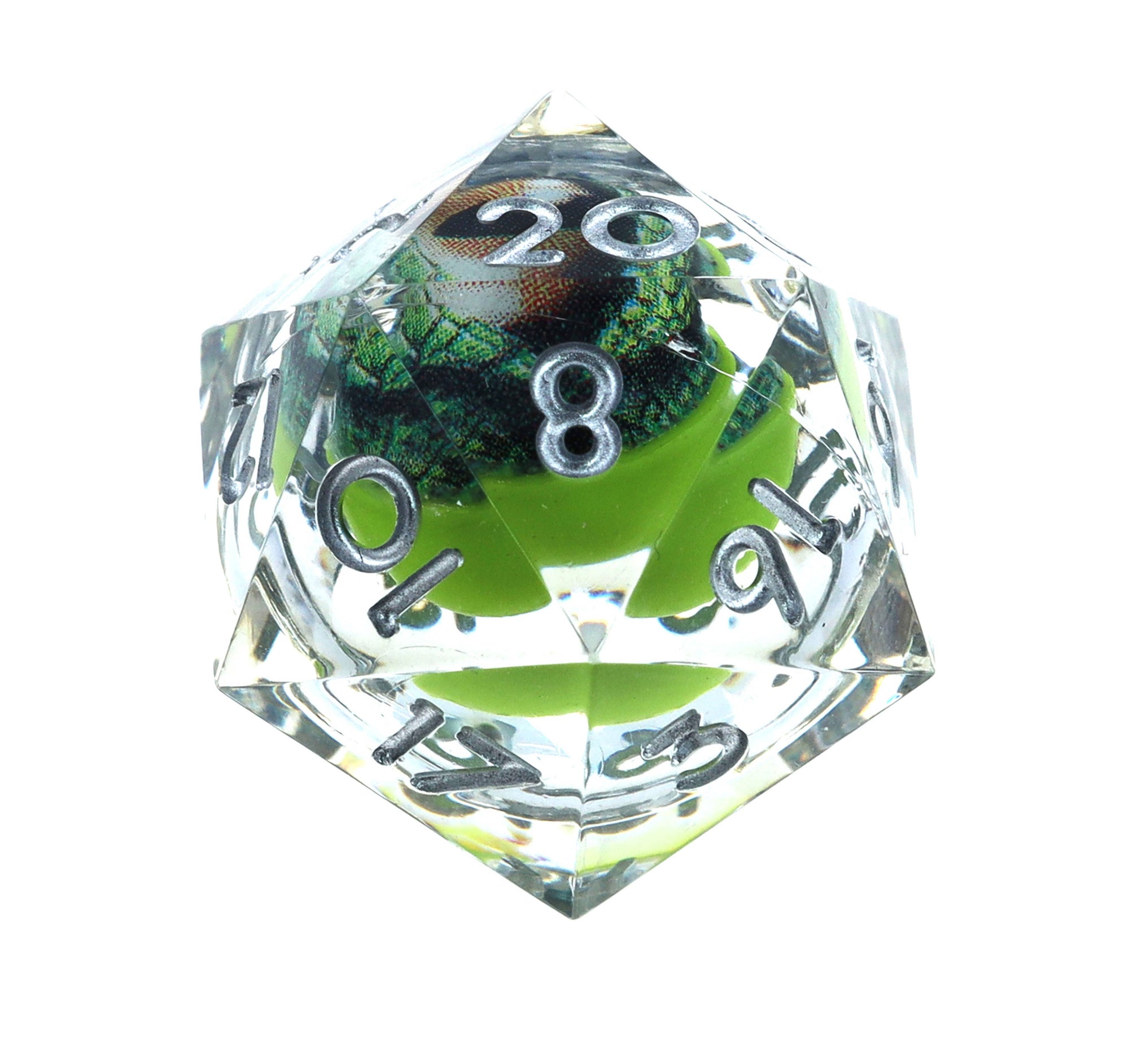 Sharp Edge Moving Eye RPG Dice Set - Green Dragon Eye