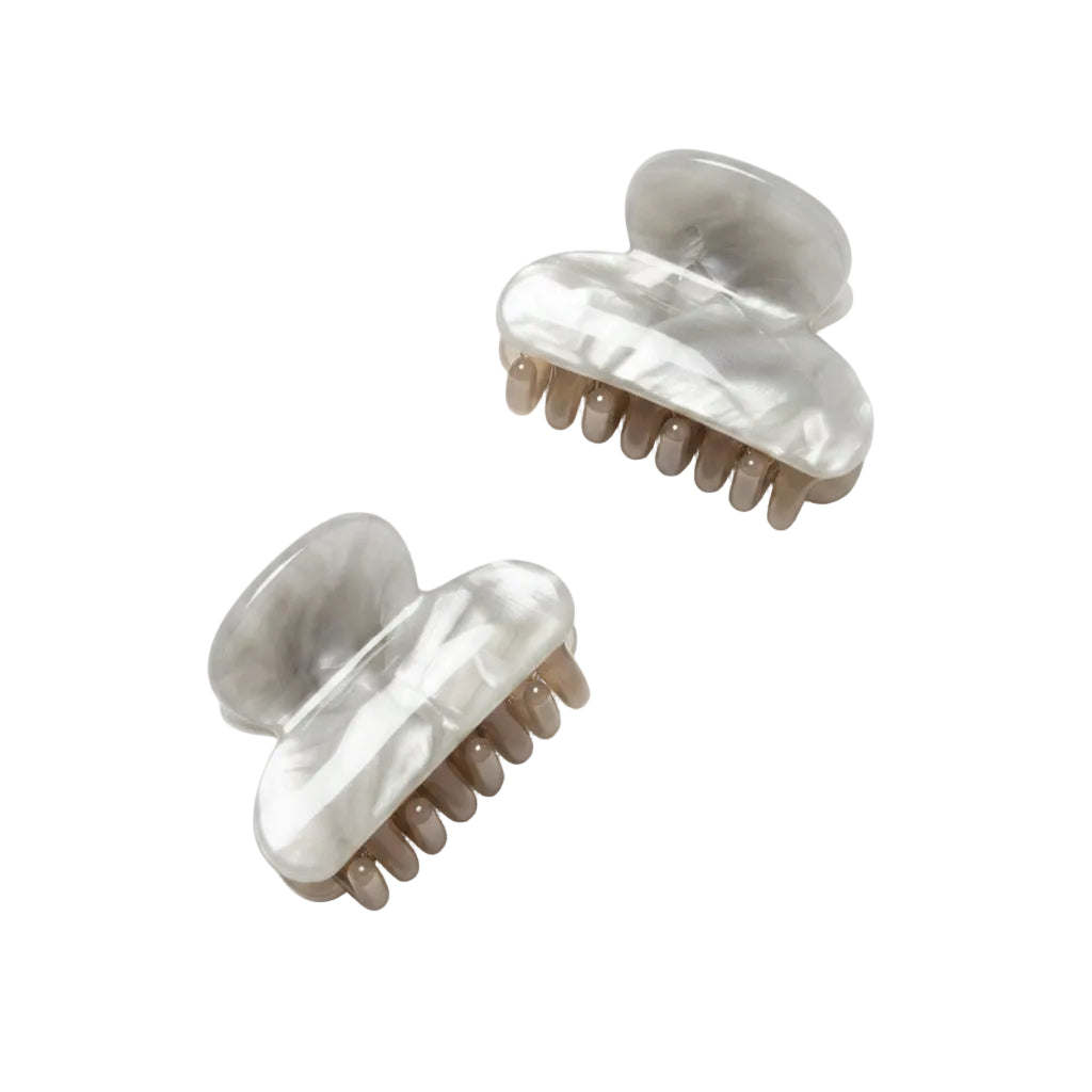 MACHETE - Twin Heirloom Hair Claw Clips - Grey Shell