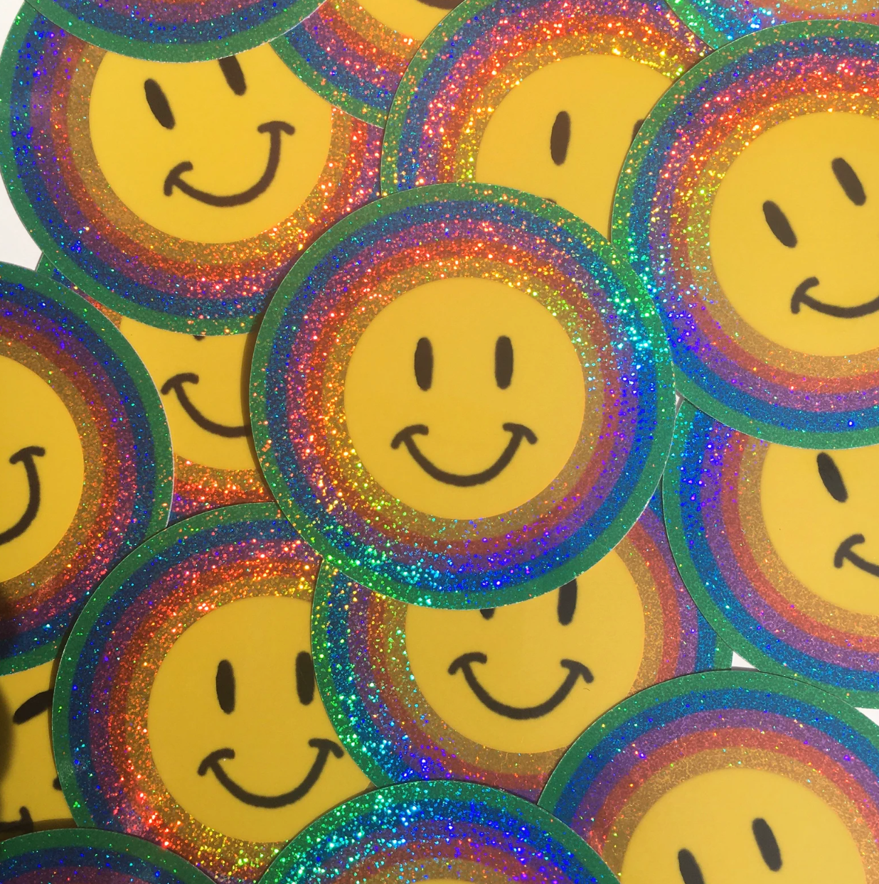 Smiley Face - Glitter Sticker