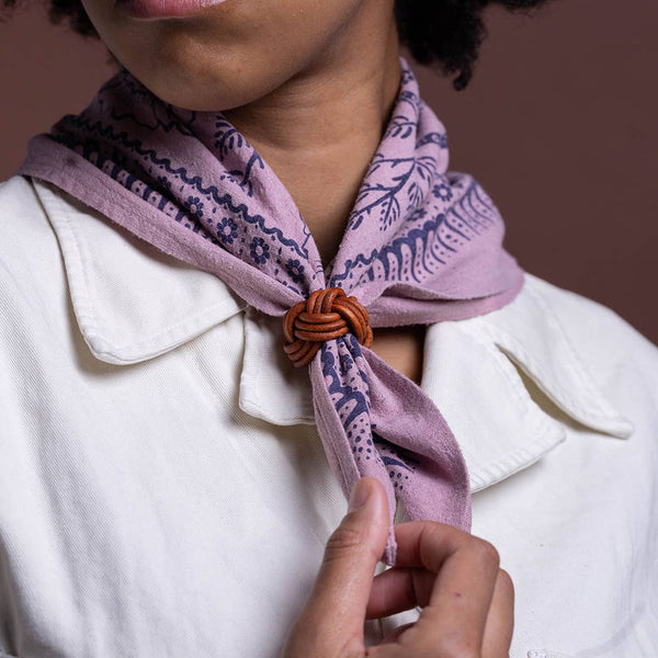 Natural Dye Silk Bandana - Viola Pink