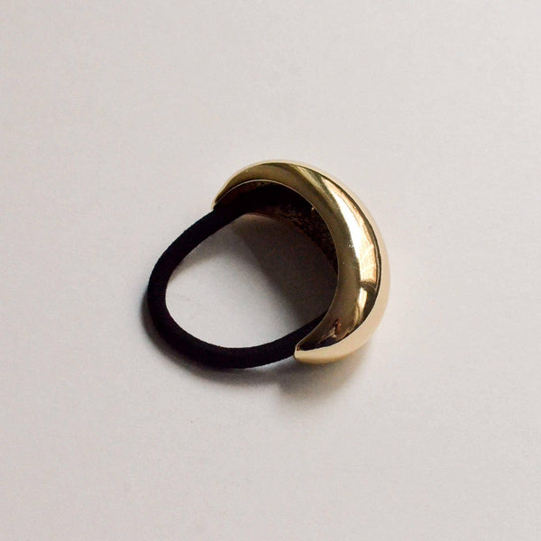 nar'sha Pebble-Shaped Metal Cuff Hair Tie Gold
