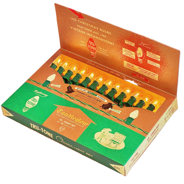 Tru-Tone - Vintage Style LED Christmas Lights - C7 25-Light Set: Candleglow (clear)