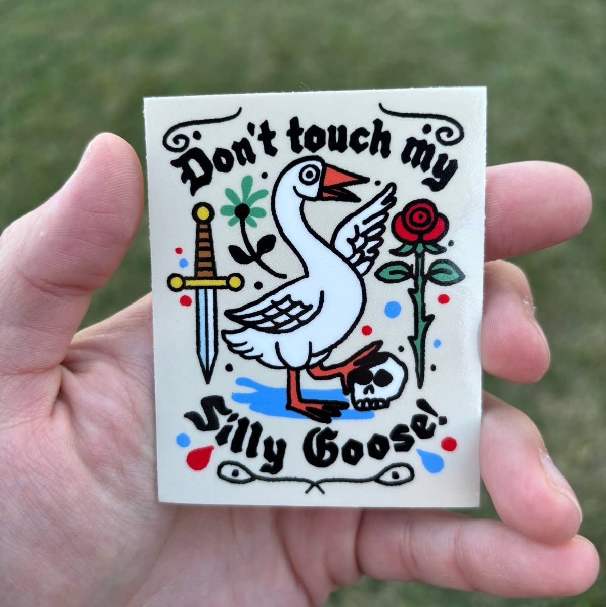 Don't touch my silly goose sticker