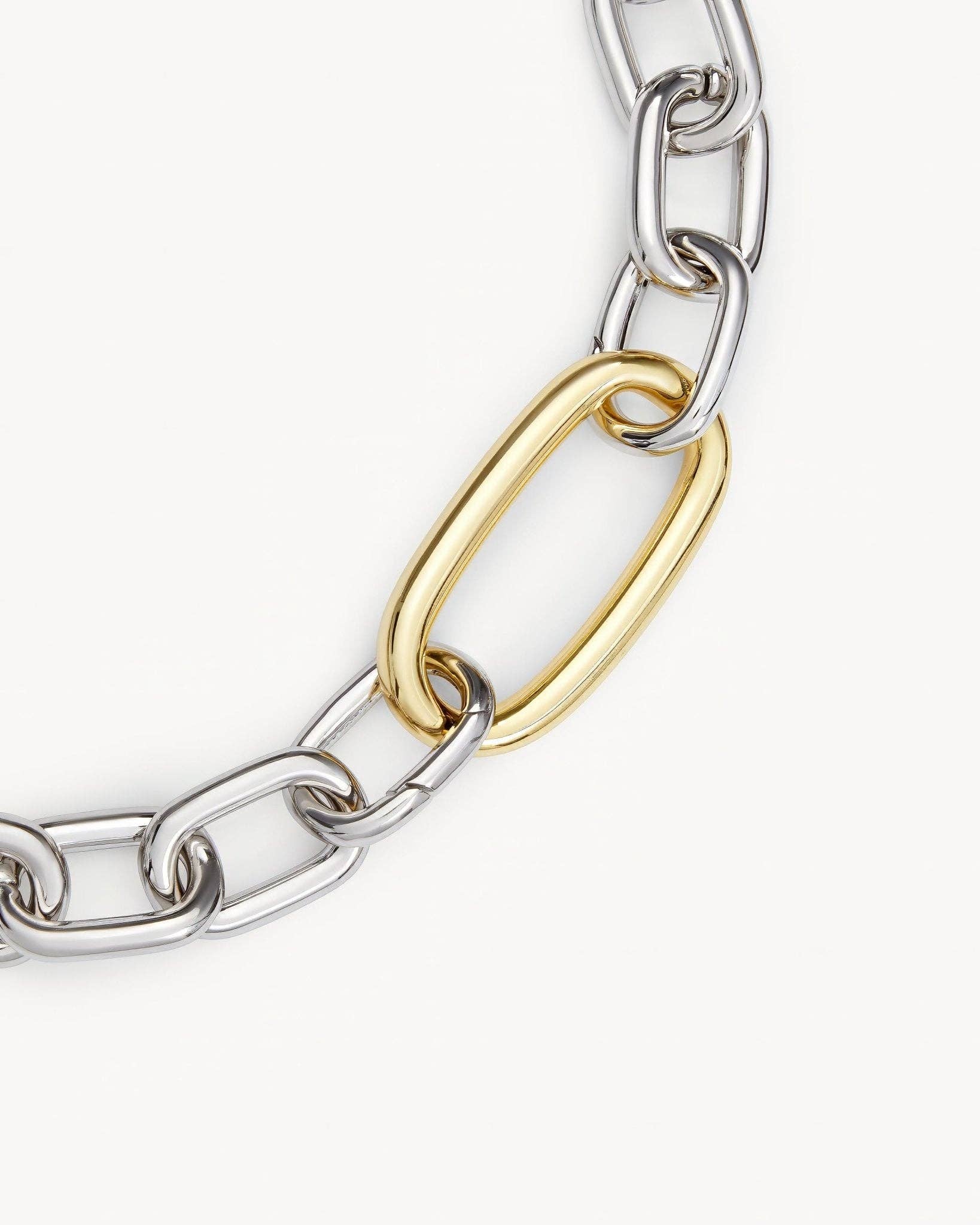 MACHETE - 19" Length Interchangeable Oval Link Necklace - Silver