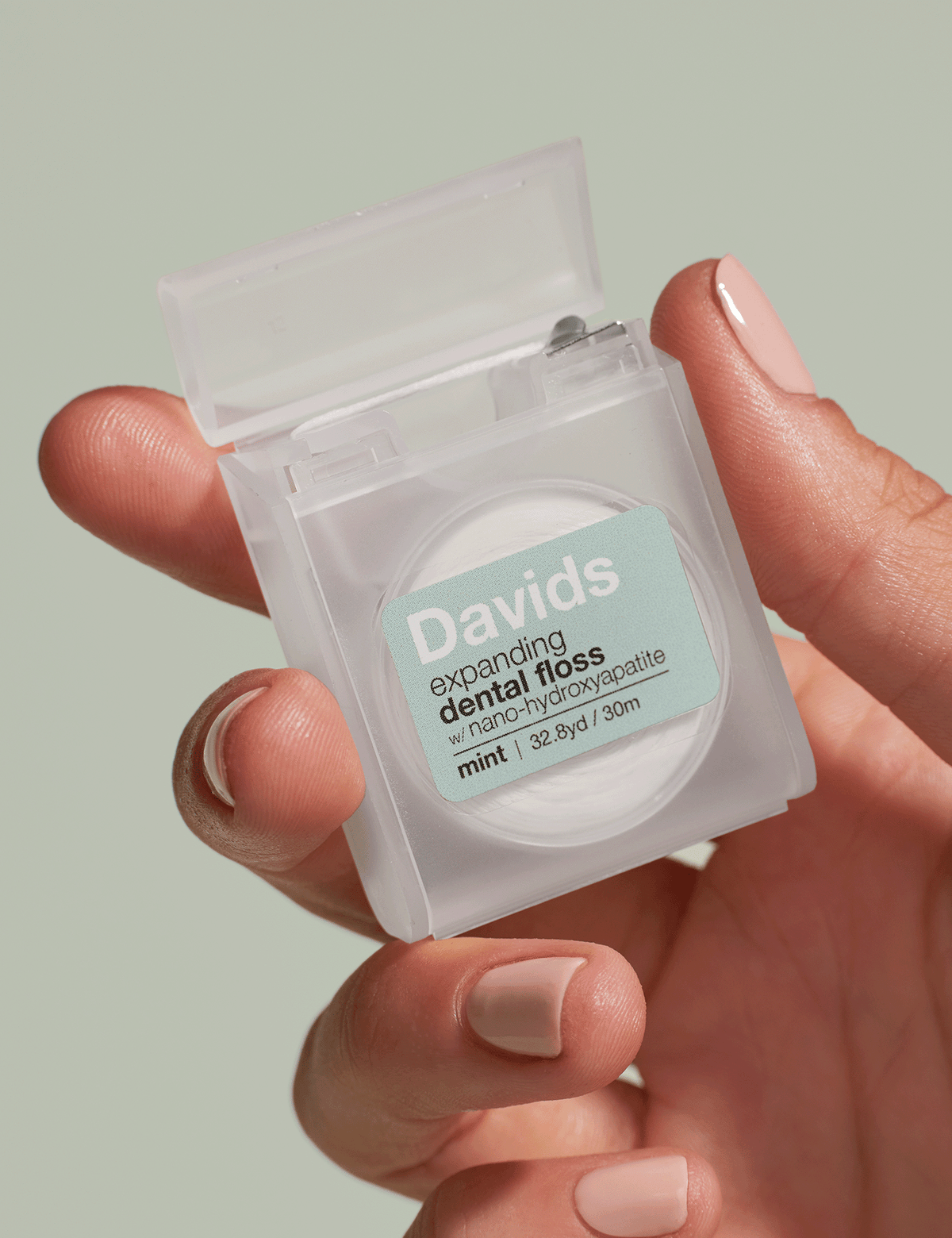 Davids - Expanding Dental Floss - Refillable Dispenser - Mint
