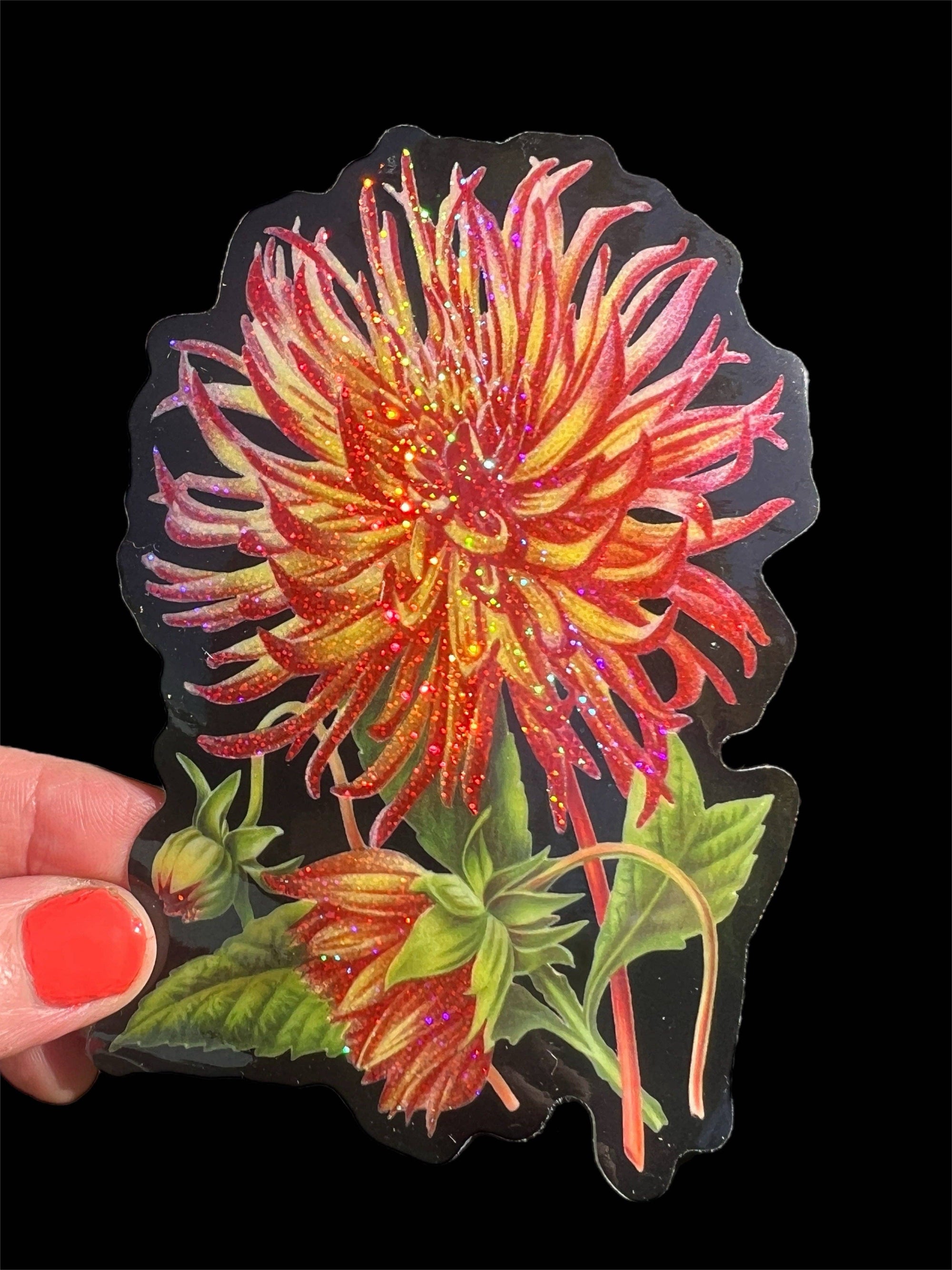 Dalia Flower - Glitter Sticker