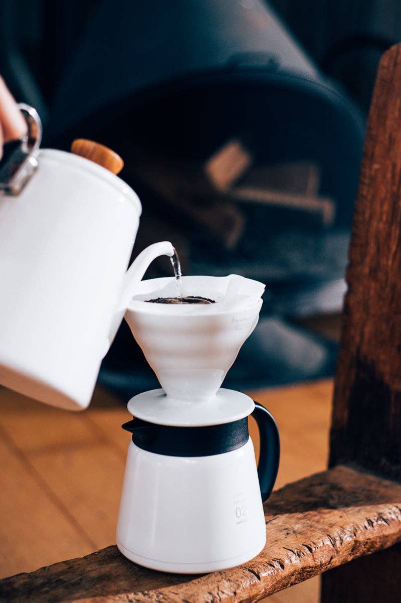HARIO - V60 Wood Drip Kettle - 1200mL - Silver