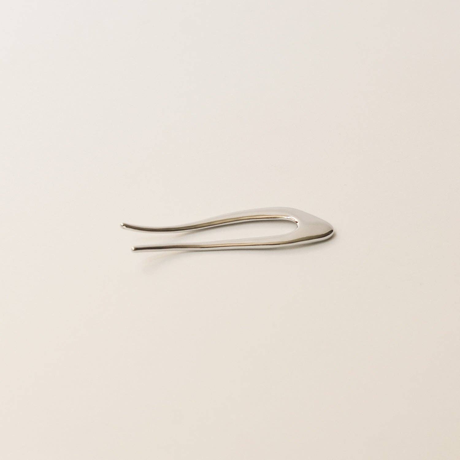 nar'sha - Short U-Shaped Metal Hair Stick - Silver