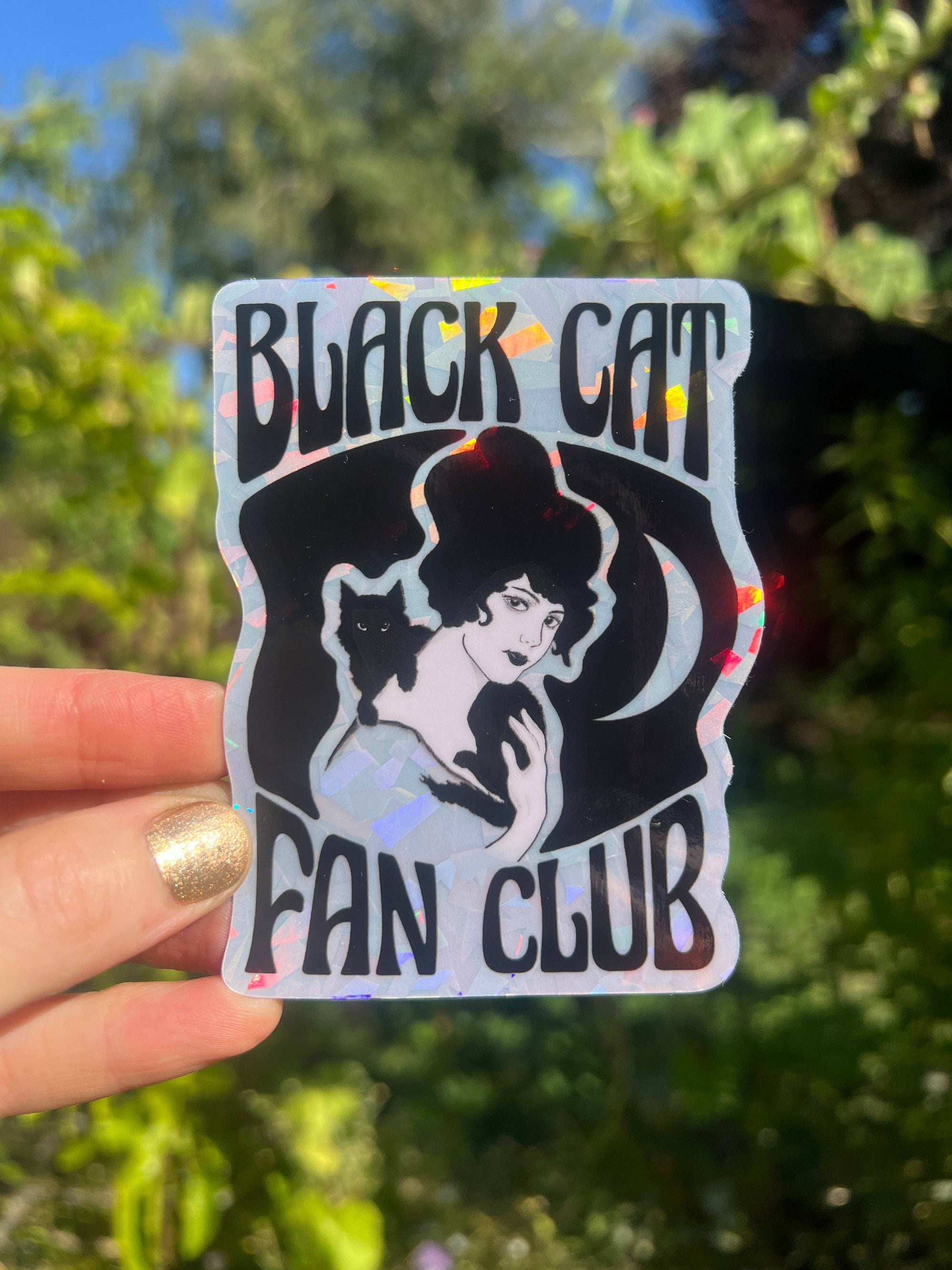 Black Cat Fan Club - Holographic Sticker