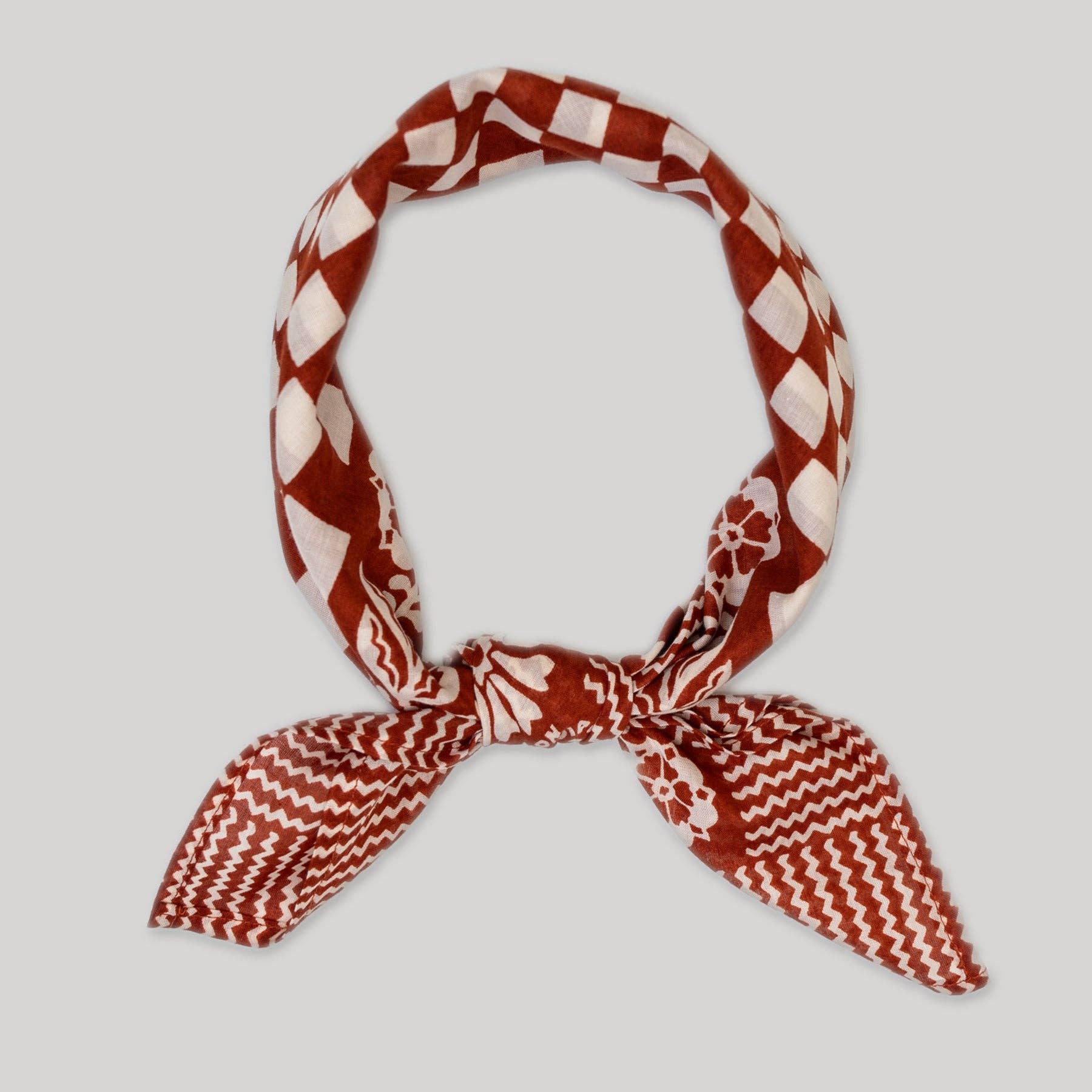 Cotton Sundial Bandana in Chili