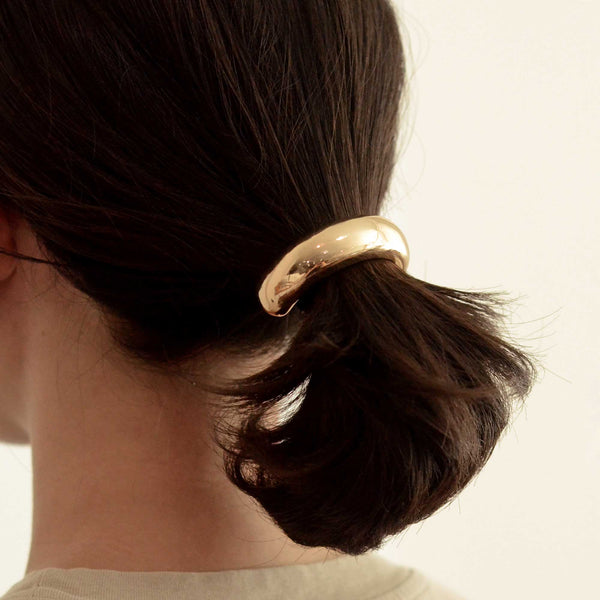 nar'sha Wide Metal Cuff Hair Tie Gold
