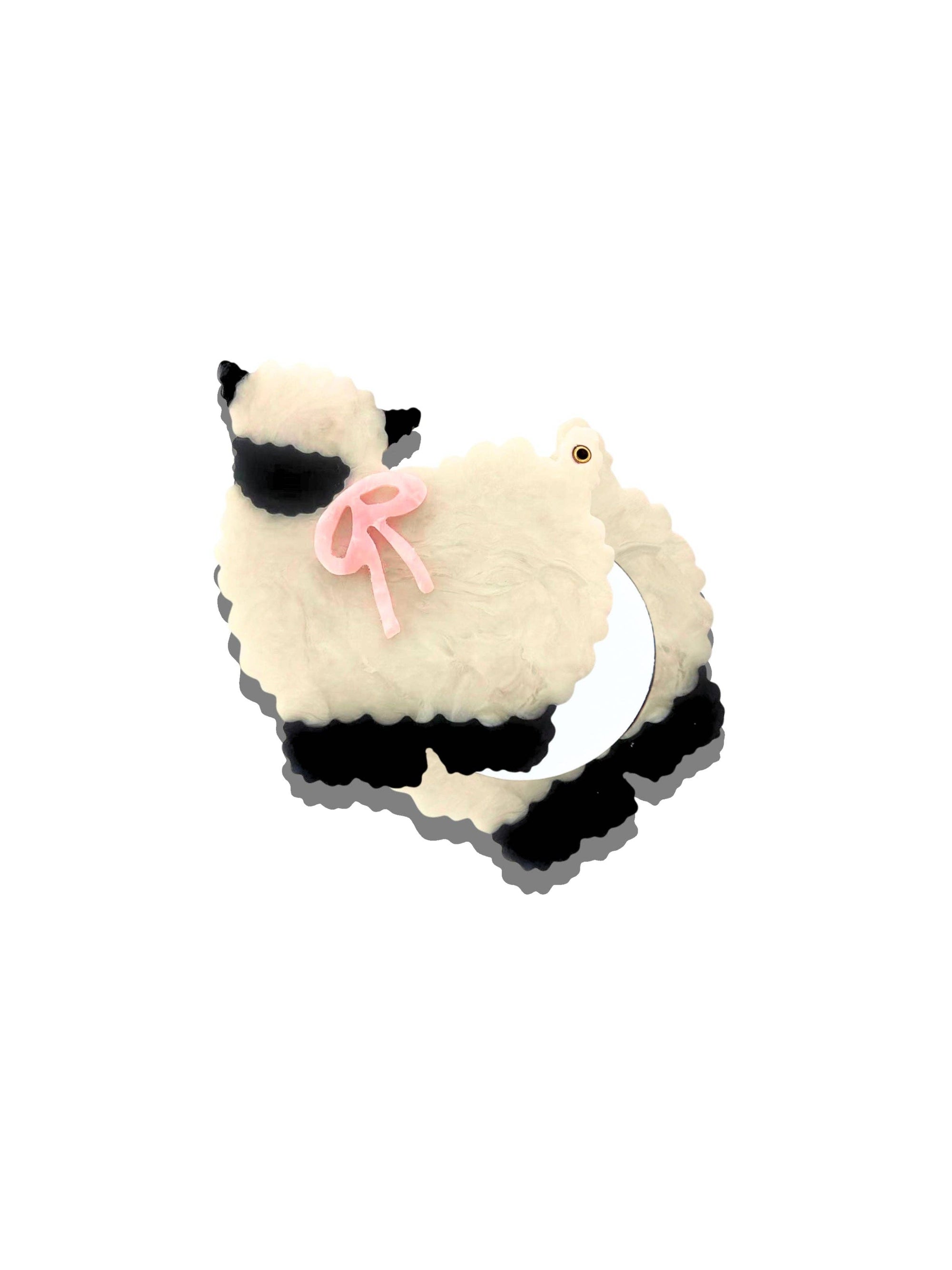 Solar Eclipse - Hand-painted Sheep Compact Mirror