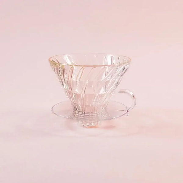 Hario - V60 Glass Dripper 02 (Round Base): Clear Black