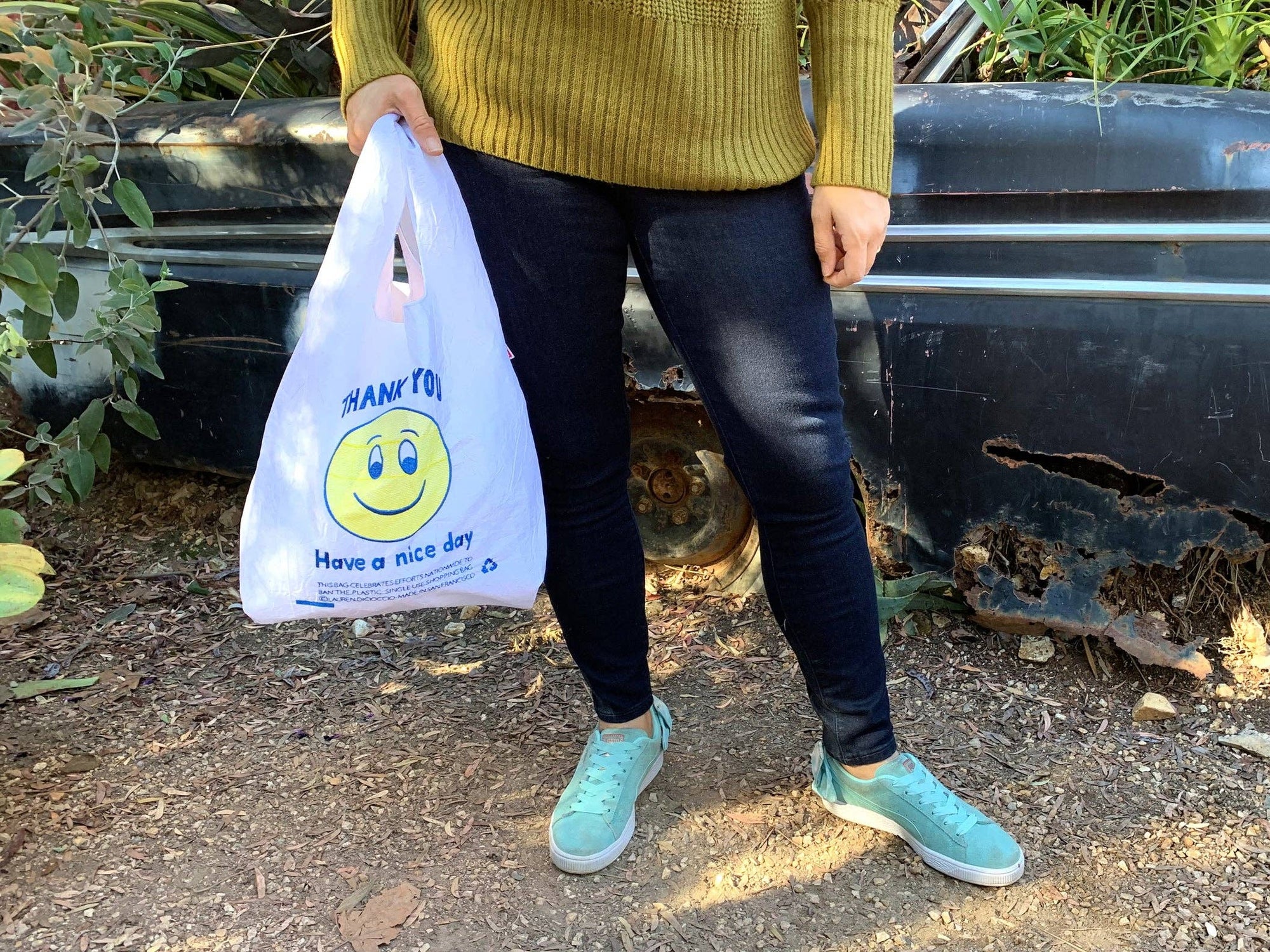 Thank You Tote - Smile - Blue/White - Space Camp