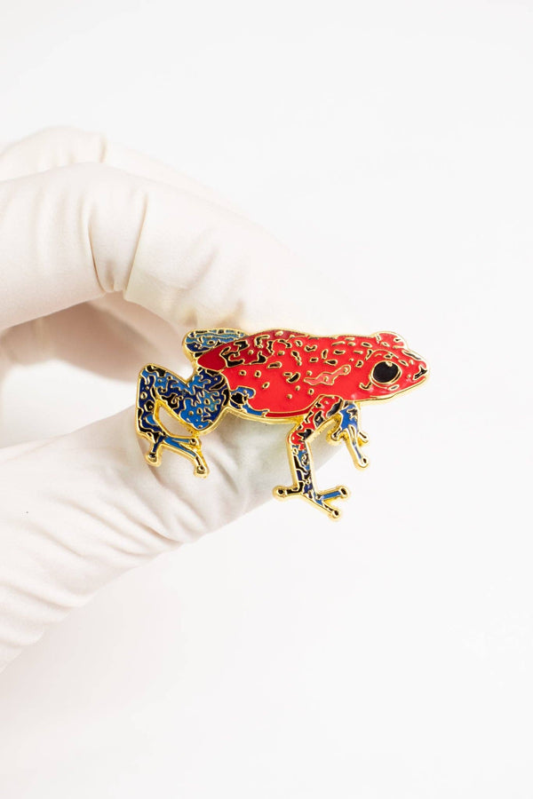 Strawberry Poison Dart Frog Enamel Pin (Dendrobates Pumilio)