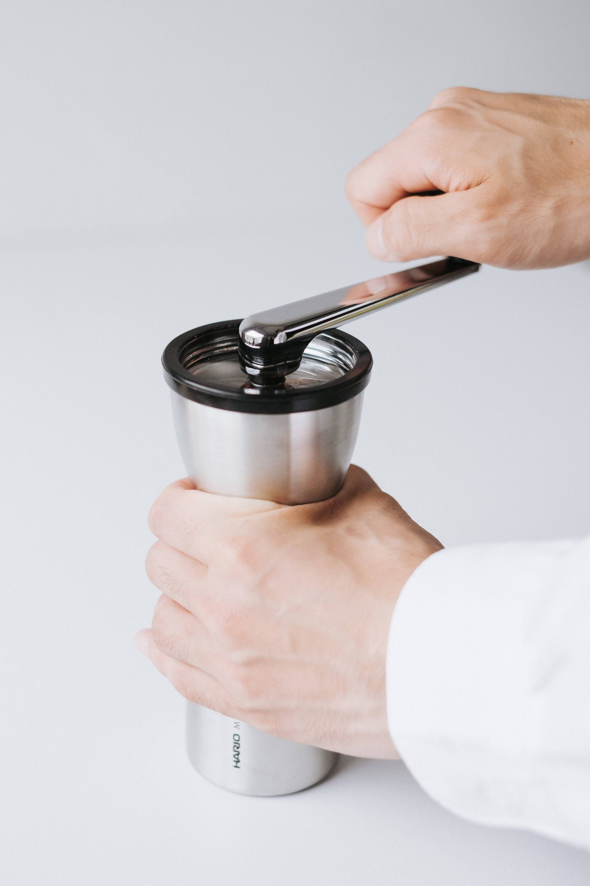 Hario - "Mini-Slim Pro" Ceramic Coffee Mill - Silver