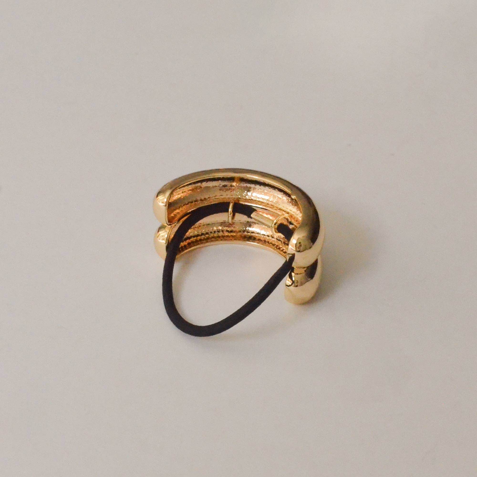 nar'sha - Wide Double Arch Metal Ponytail Hair Tie | Gold
