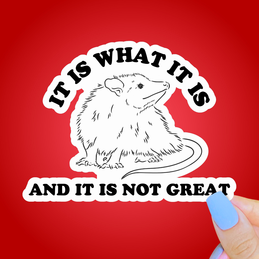 It is What it is & it is Not Great Sticker - Opossum Sticker