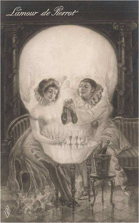 L'Amour de Pierot, Skull - Postcard