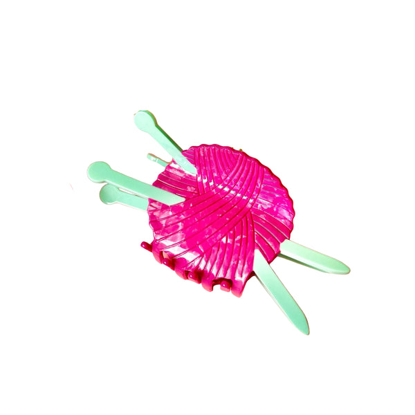 Knitting Needle Claw Hair Clip