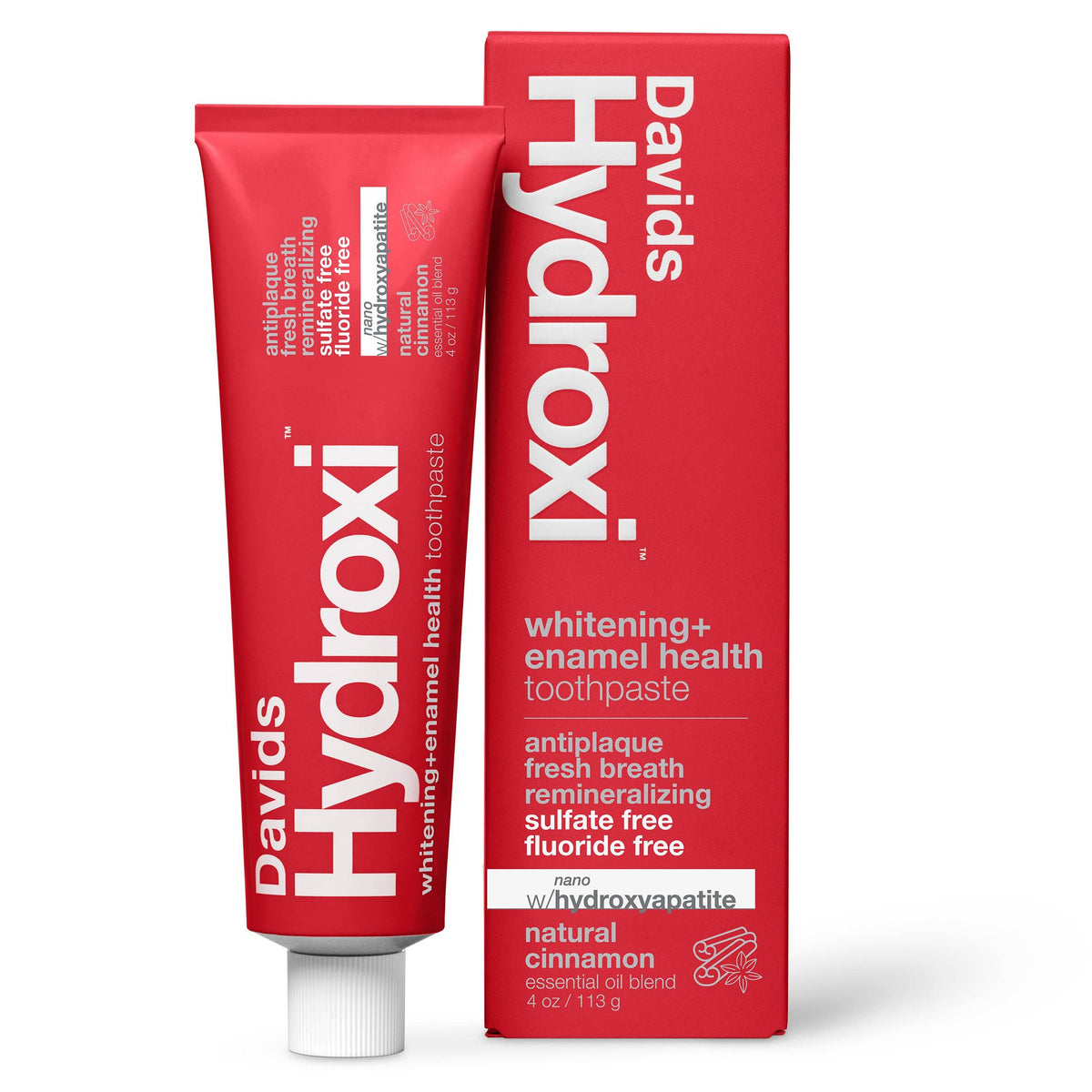 Davids - Hydroxi™ Whitening + Enamel Health Nano Hydroxyapatite Toothpaste - Cinnamon