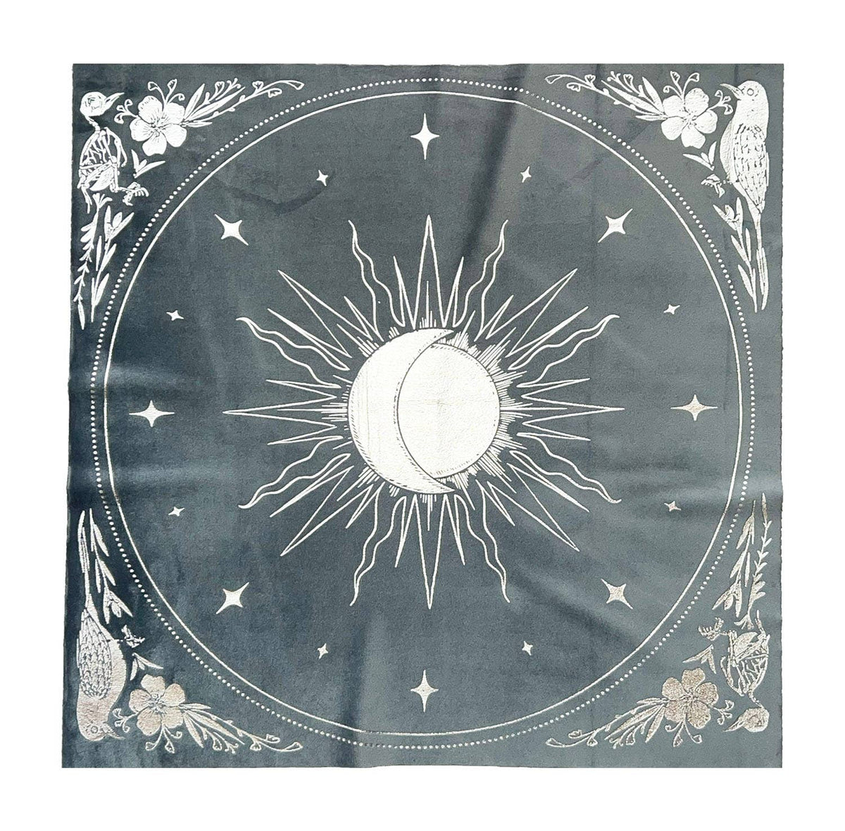 13th Press - Altar Cloth - "Celestial" - Icy Grey-Blue Velvet + Silver Foil