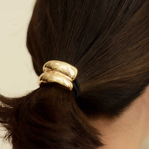 nar'sha - Mini Double Arch Metal Hair Tie - Gold