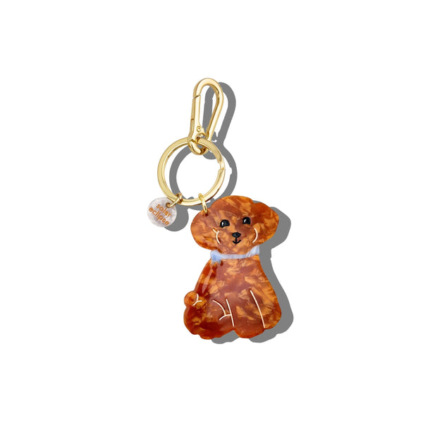 Solar Eclipse - Bag Charm + Keychain - Doodle Puppy - Brown