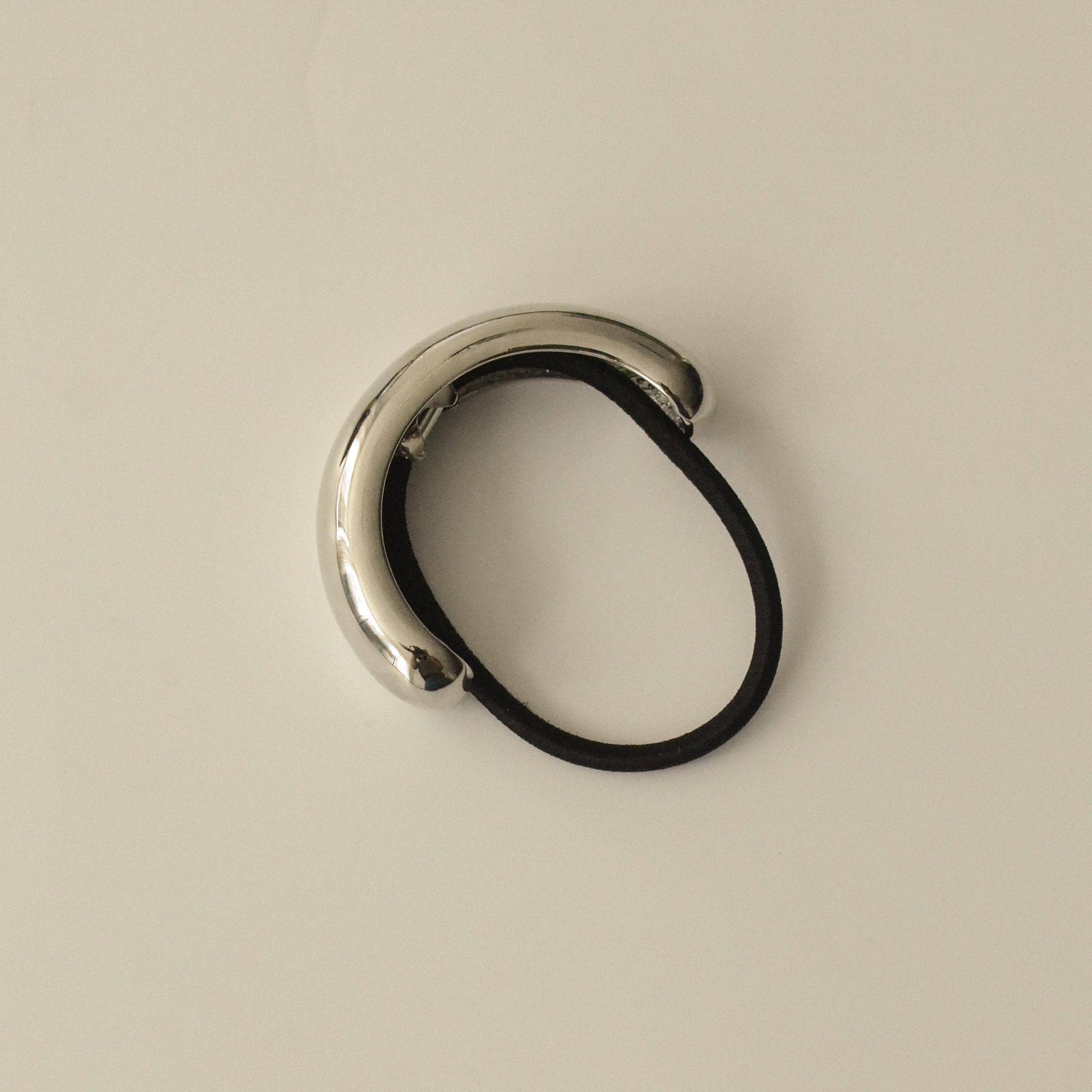 nar'sha - Wide Metal Cuff Hair Tie - Silver