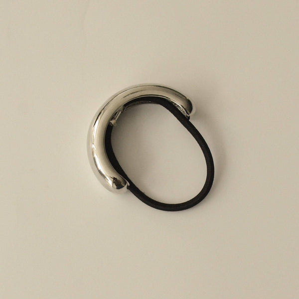 nar'sha Wide Metal Cuff Hair Tie Silver
