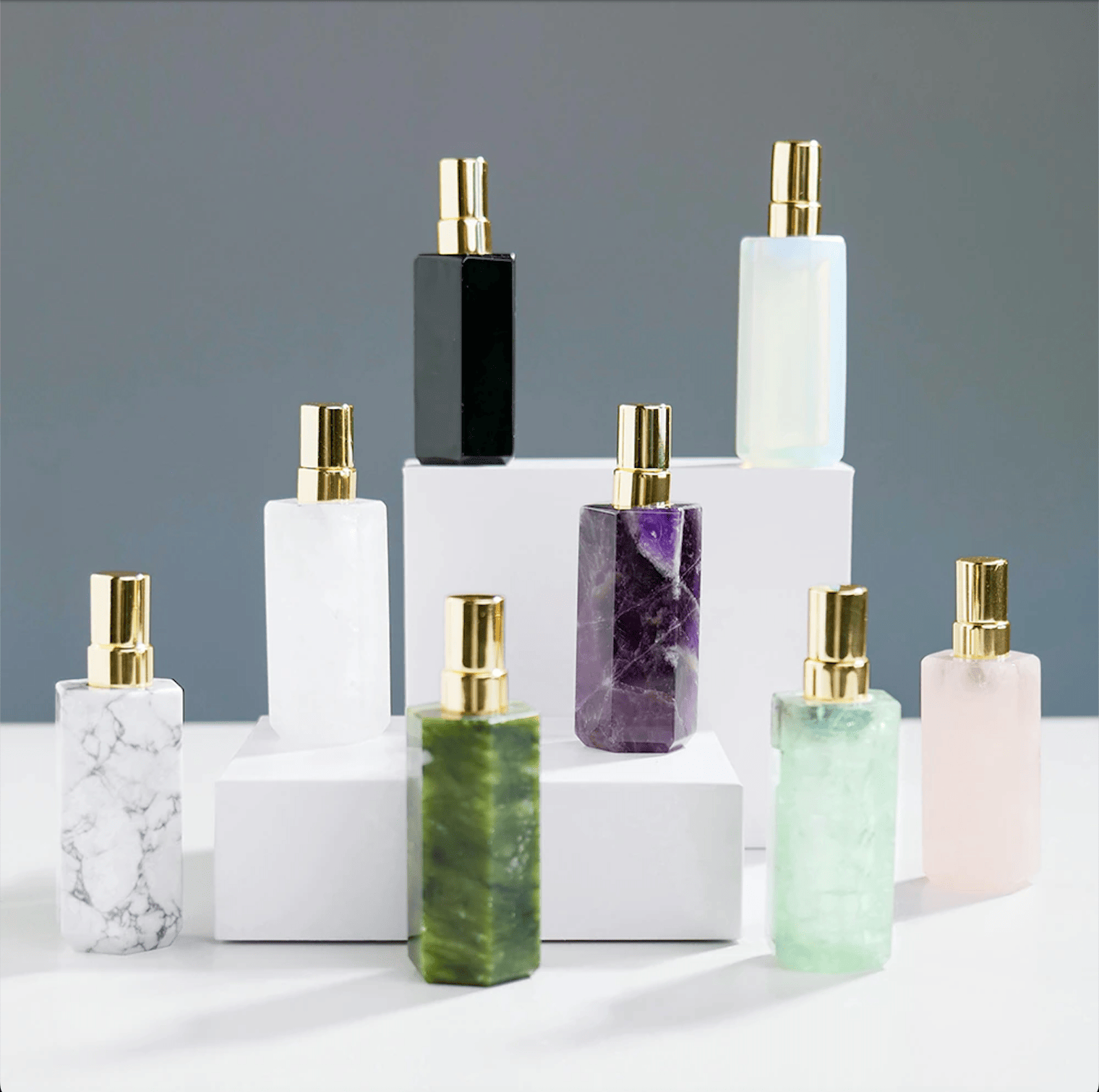 Natural Crystal Gem Perfume Bottles