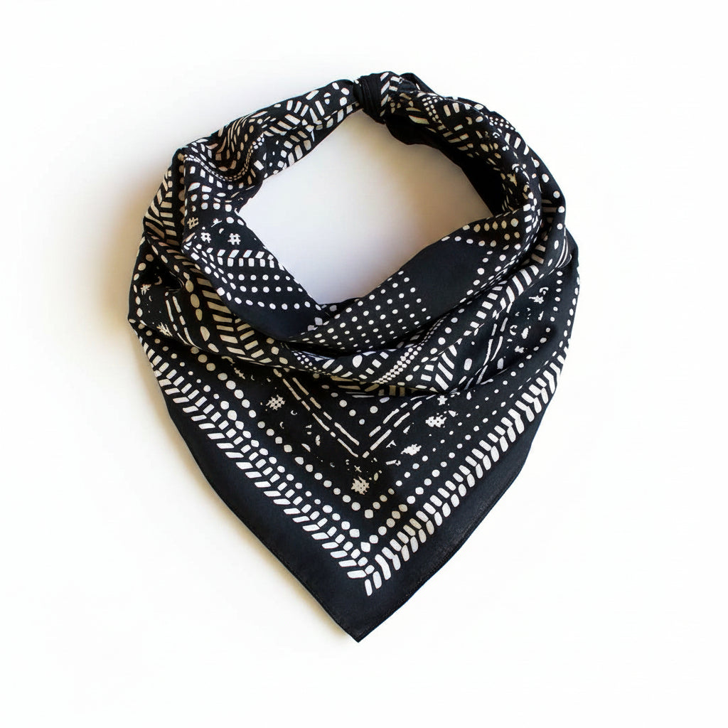 Dot Dash Bandana - Black