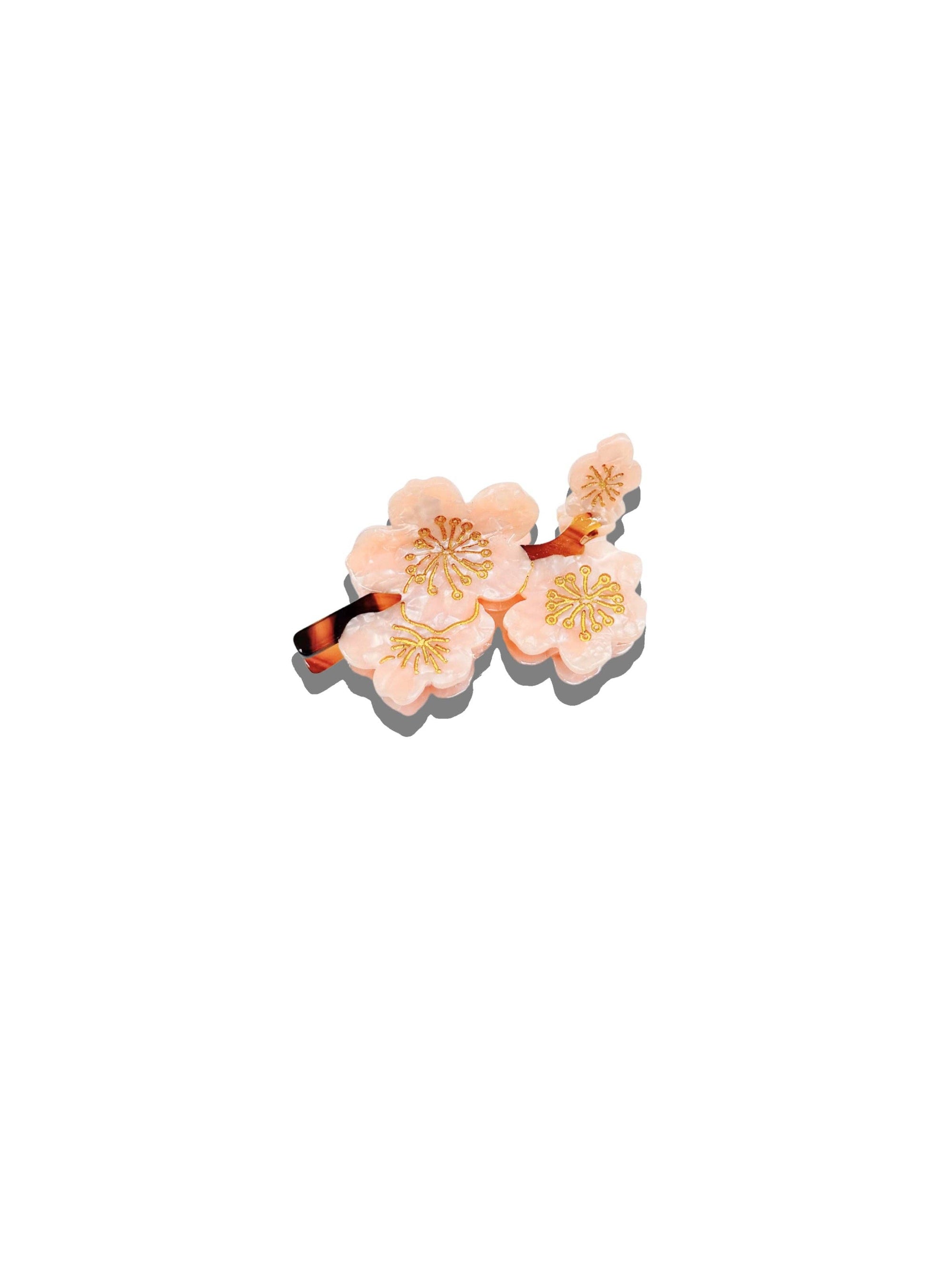 Solar Eclipse - Hand-painted Cherry Blossom Flower Claw Hair Clip - Pink Cherry Blossom
