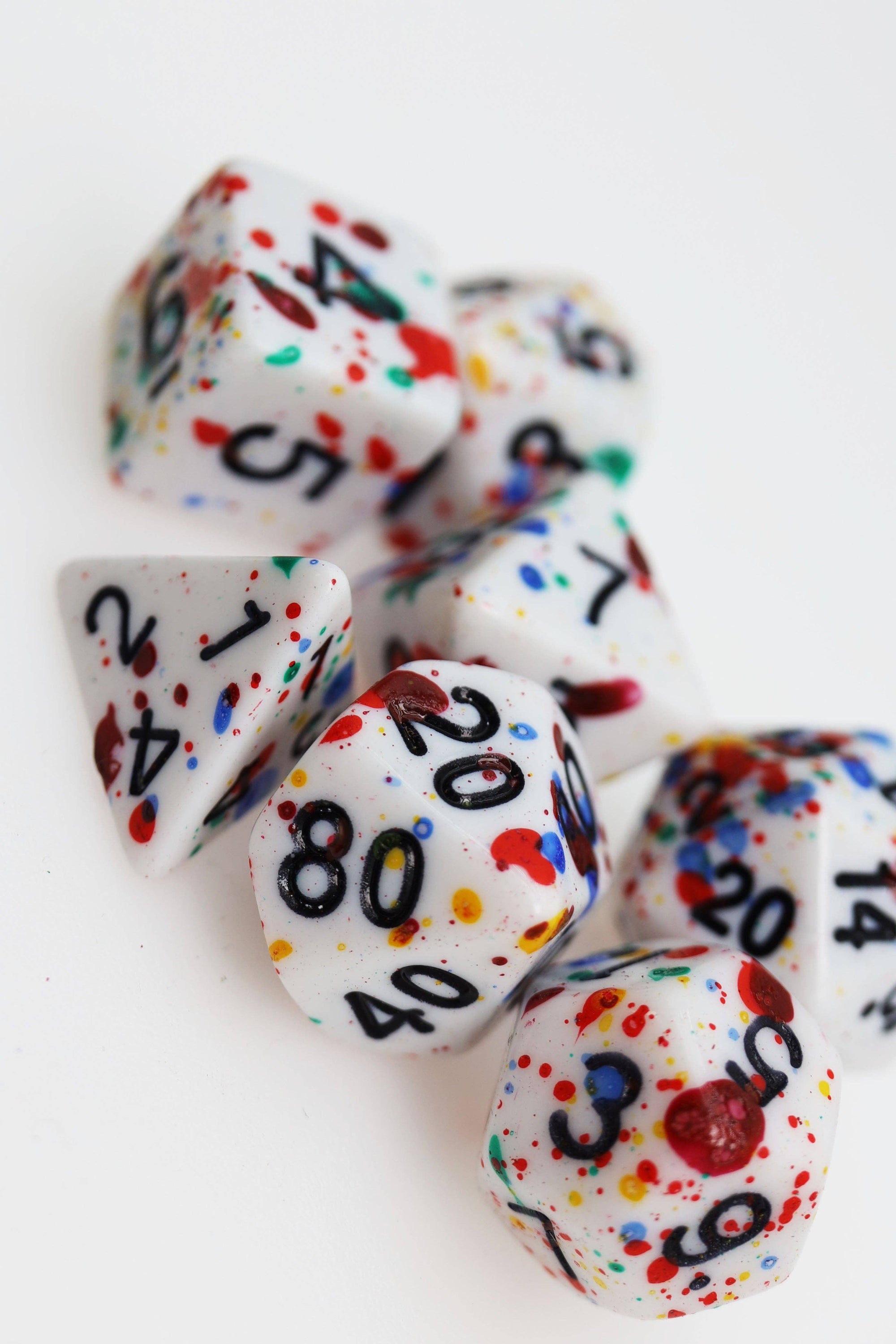 Paint Splatter RPG Dice Set