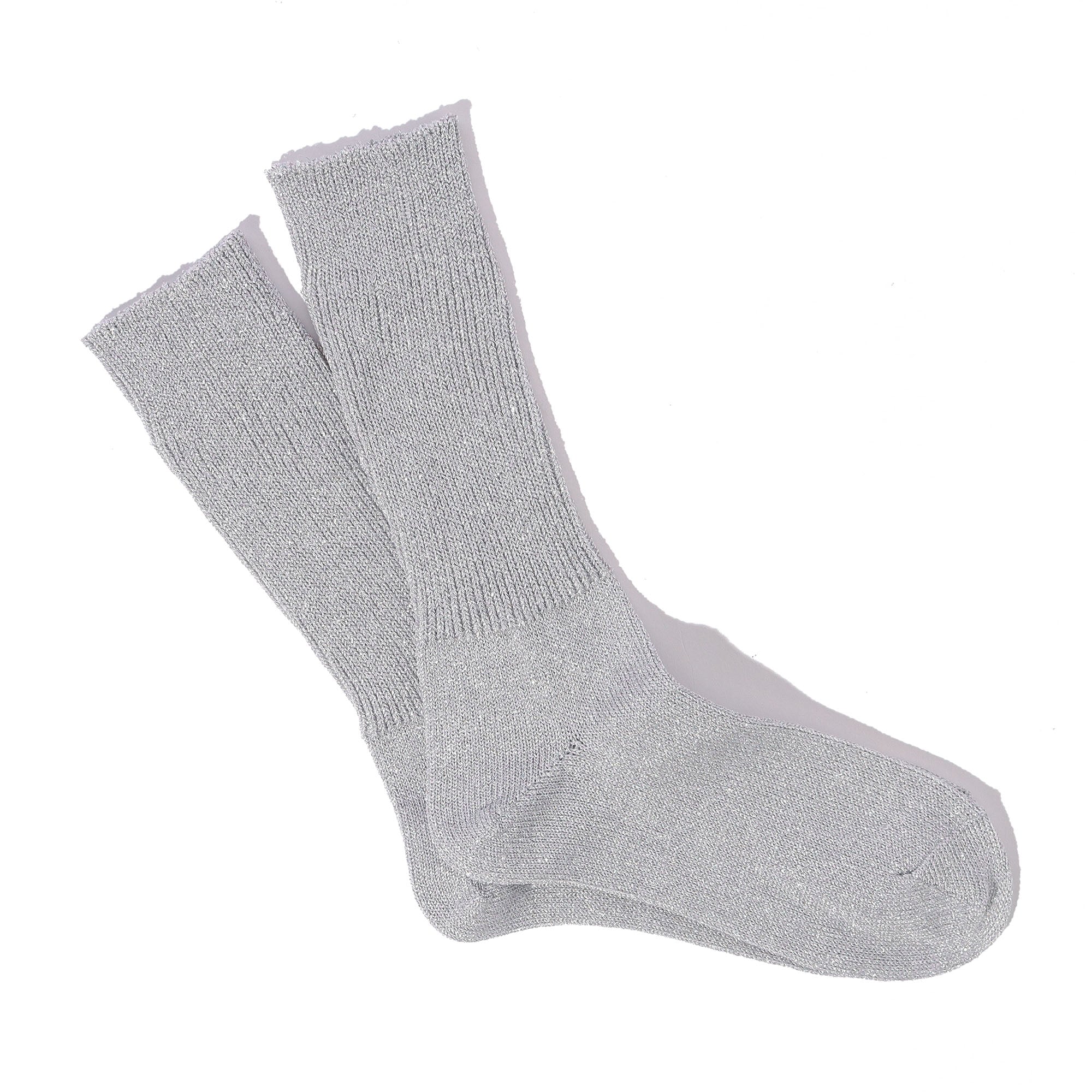 Anonymous Ism - L/G Glitter Rib Crew Sock - White