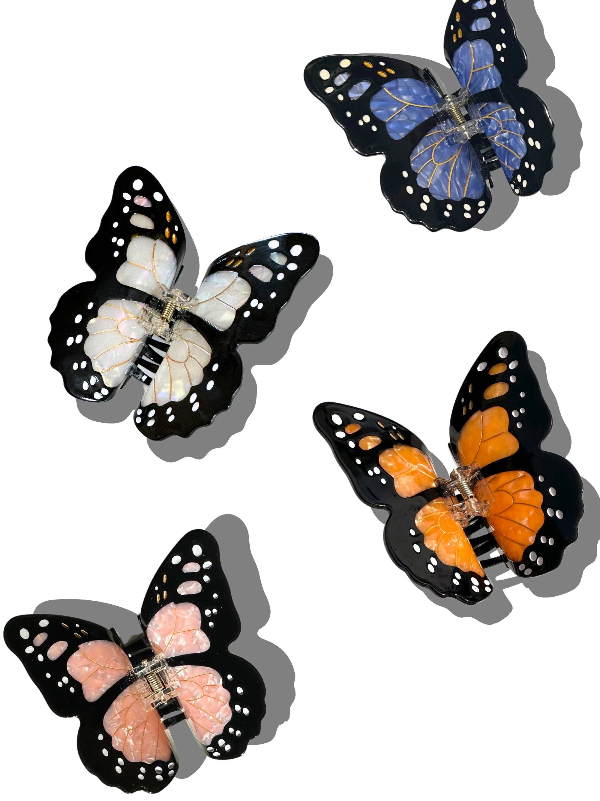 Solar Eclipse - Claw Clip - Orange Monarch Butterfly