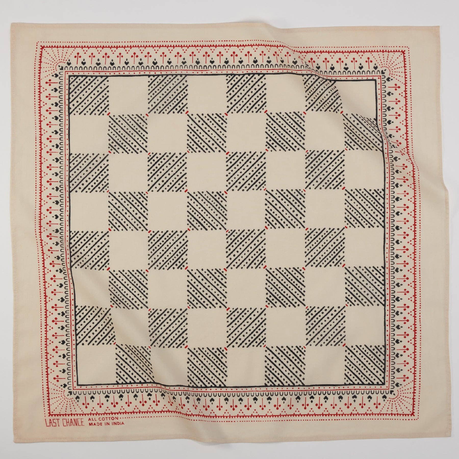 Cotton Checker Bandana in Sand