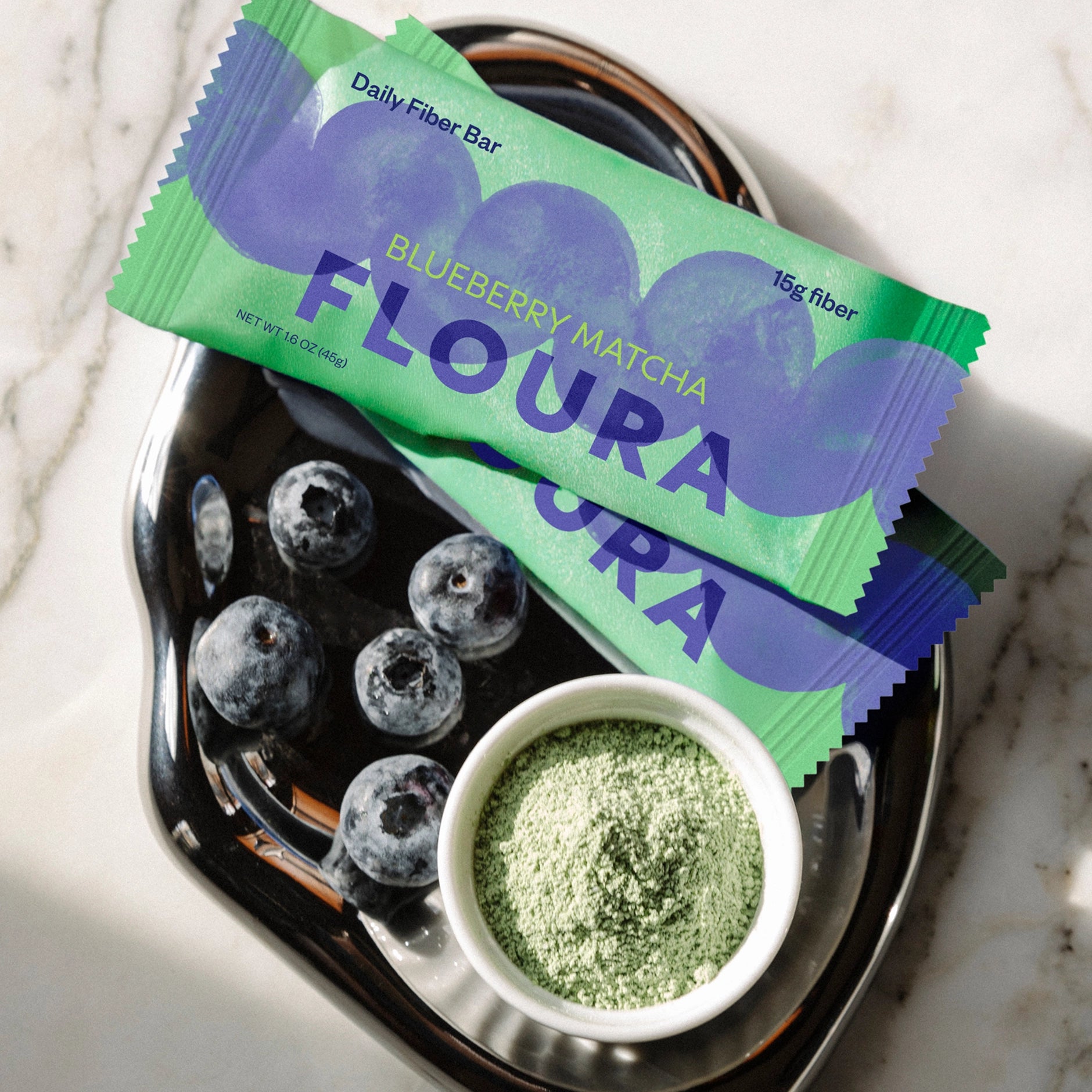 Floura - Daily Fiber Bar - Blueberry Matcha at Space Camp in Portland, Oregon